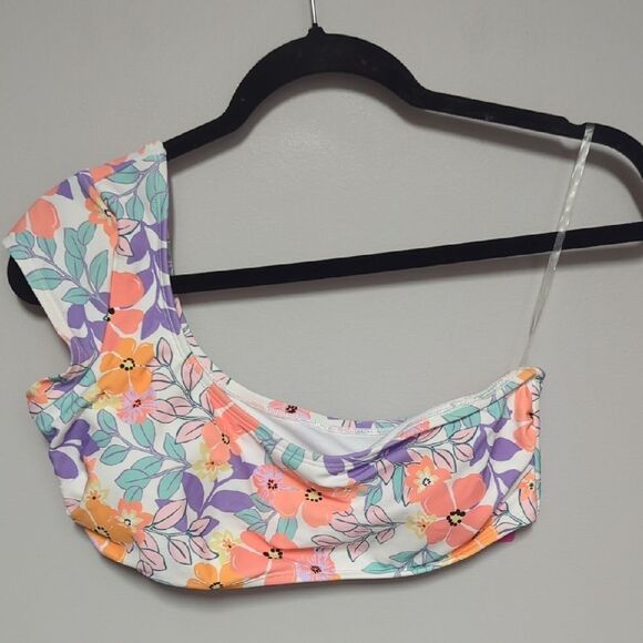 NWT Pink and Blue Asymmetrical Swim Tank Top - Picture 1 of 5